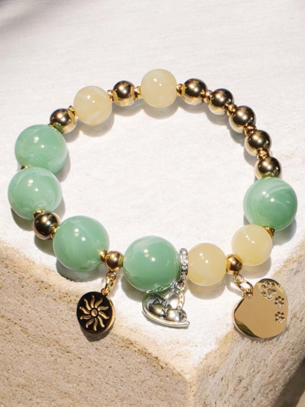 Sage Glow Beaded Bracelet